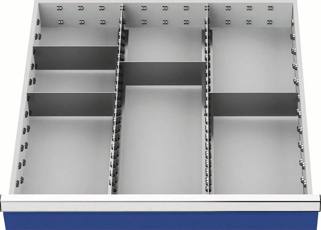 BEDRUNKA & HIRTH Schubladenunterteilungsmaterial Front-H. 200 mm – 2 Längs-/4 Querteiler