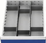 Bedrunka & Hirth Schubladenunterteilungsmaterial Front-H. 150 mm 2 Längs-/6 Querteiler Schubladenbreite 450 mm