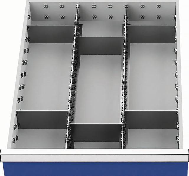 Bedrunka & Hirth Schubladenunterteilungsmaterial Front-H. 150 mm 2 Längs-/6 Querteiler Schubladenbreite 450 mm