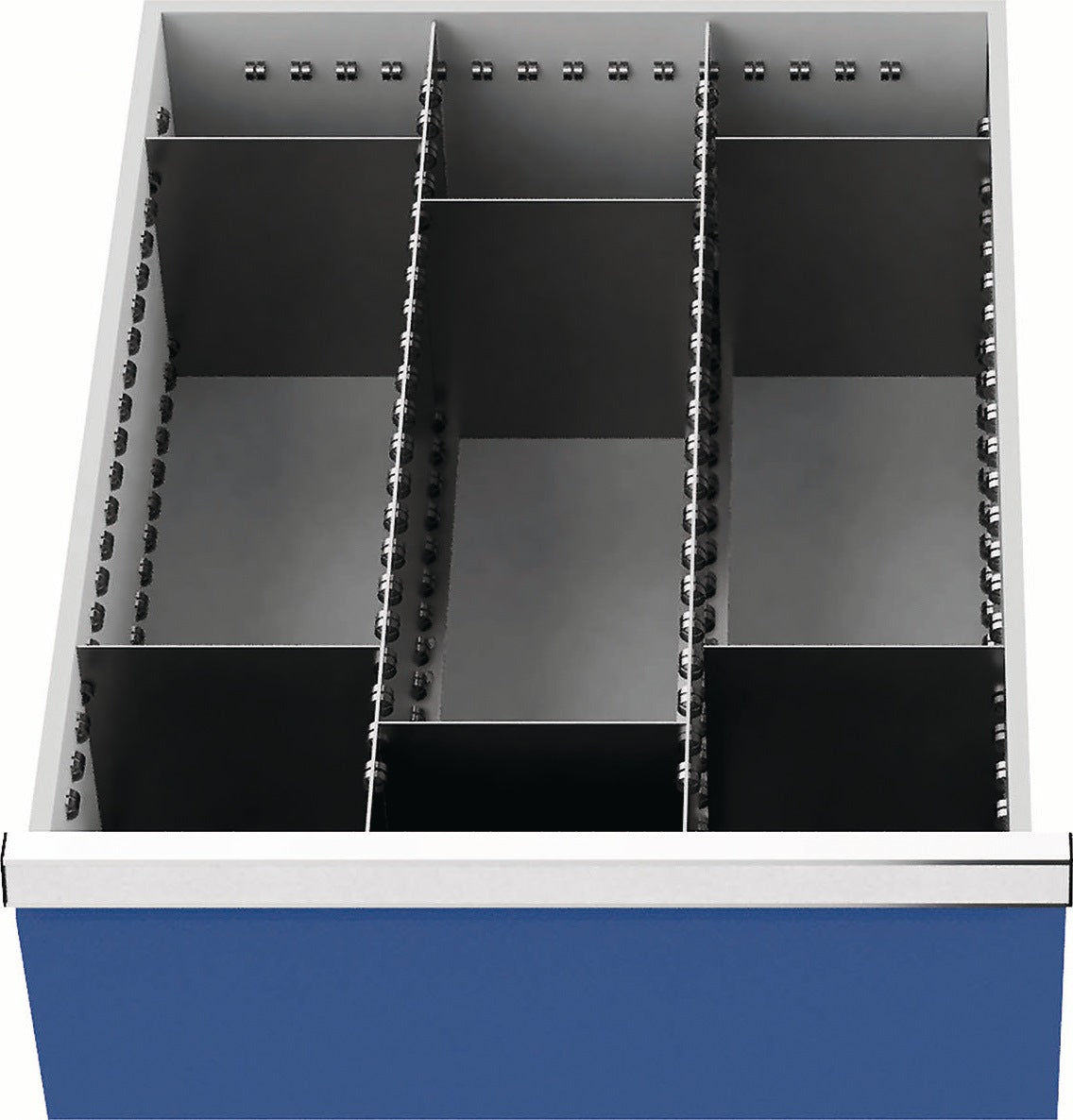 Bedrunka & Hirth Schubladenunterteilungsmaterial Front-H. 150 mm 2 Längs-/6 Querteiler Schubladenbreite 450 mm