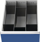 Bedrunka & Hirth Schubladenunterteilungsmaterial Front-H. 150 mm 2 Längs-/6 Querteiler Schubladenbreite 450 mm