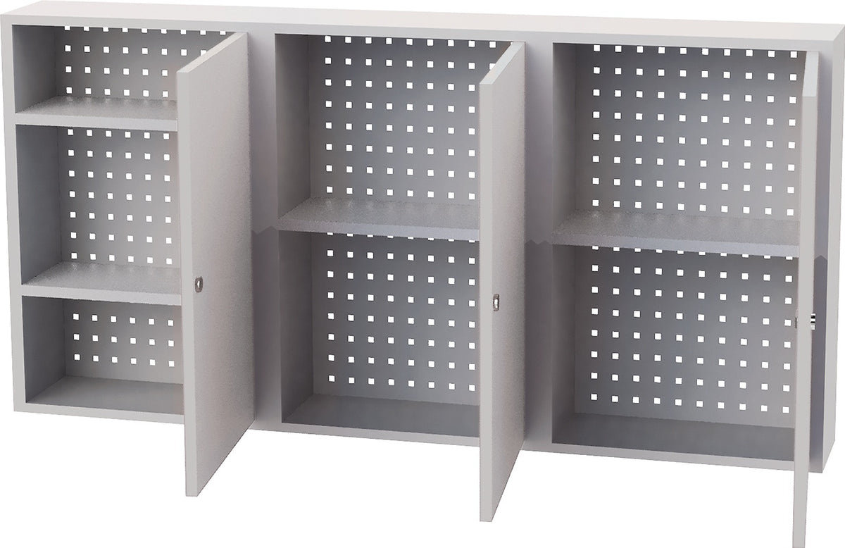 BEDRUNKA+HIRTH Hängeschrank 750x1500x200 mm, Vollblechtüren, lichtgrau – Stahlblech, abschließbar