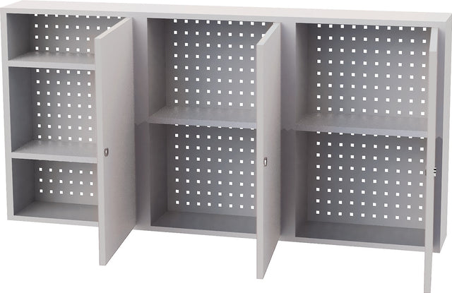 BEDRUNKA+HIRTH Hängeschrank 750x1500x200 mm, Vollblechtüren, lichtgrau – Stahlblech, abschließbar