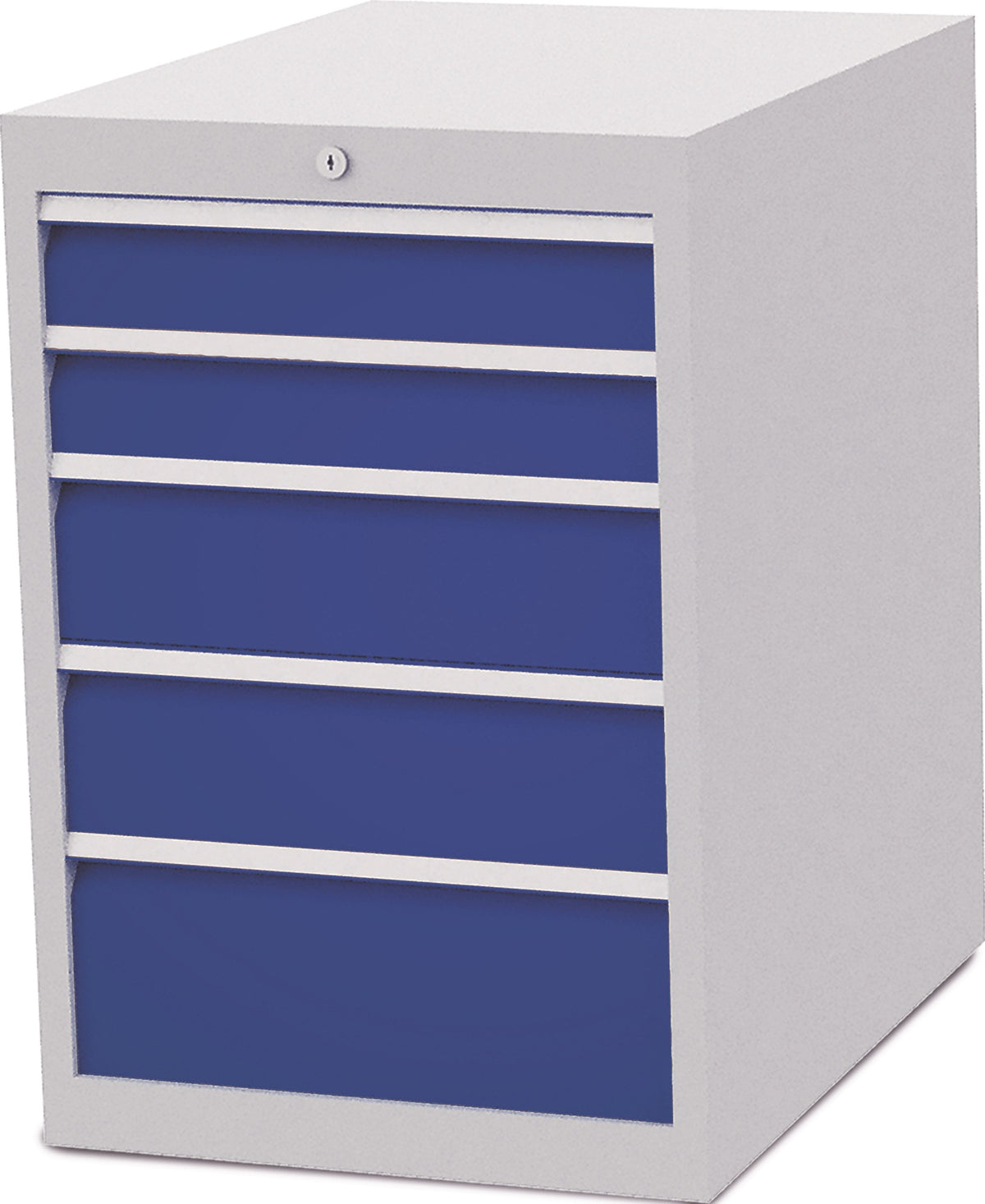 BEDRUNKA+HIRTH Schubladenschrank 3 Schubladen Vollauszug lichtgrau/signalblau