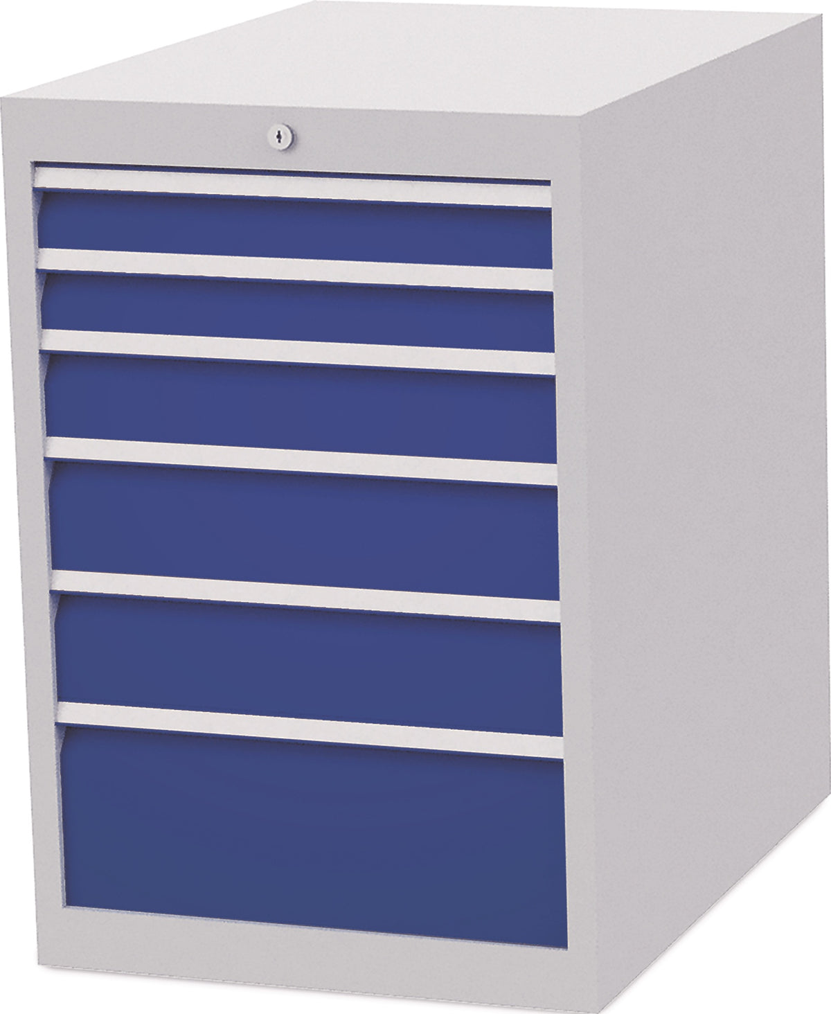 BEDRUNKA+HIRTH Schubladenschrank 3 Schubladen Vollauszug lichtgrau/signalblau