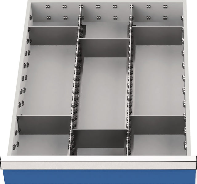 BEDRUNKA+HIRTH Schubladenunterteilungsmaterial Front-H.100-125mm 2 Längs- u. 6 Querteiler