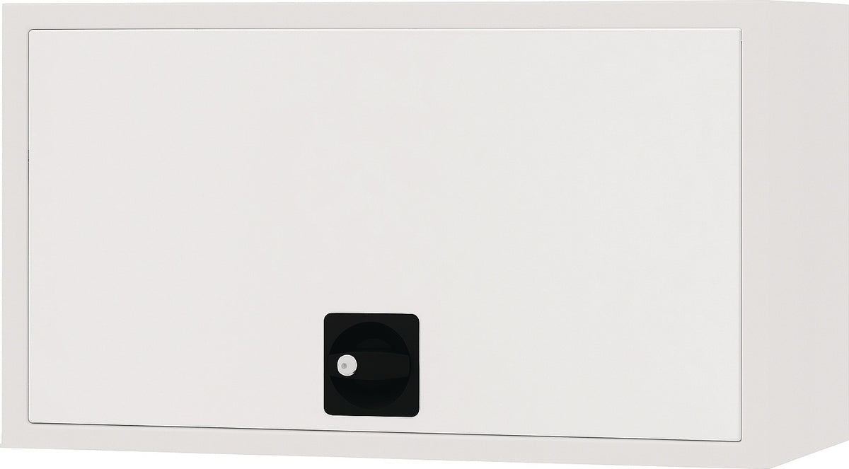 BEDRUNKA+HIRTH Hängeschrank 400x700x310 mm mit Vollblechtür, lichtgrau – Stahlblech, Klapptür mit Gasfeder
