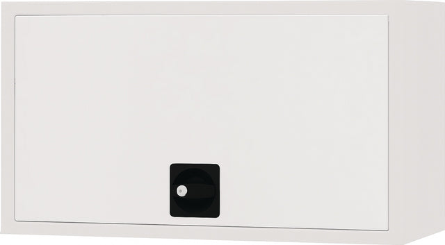 BEDRUNKA+HIRTH Hängeschrank 400x700x310 mm mit Vollblechtür, lichtgrau – Stahlblech, Klapptür mit Gasfeder