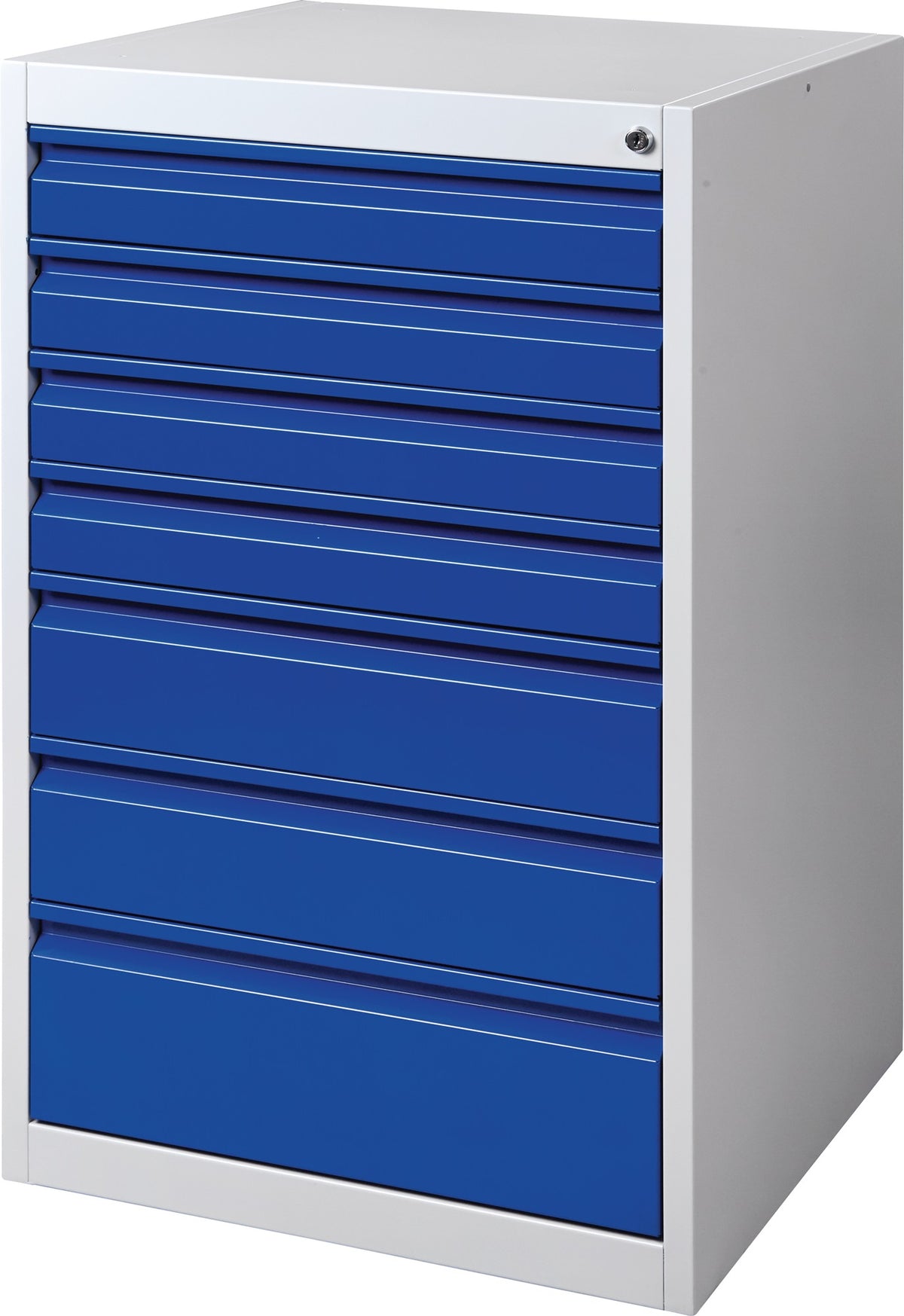 NORDWEST Schubladenschrank BK 600 – 4 Schubladen, Einfachauszug, 80 kg, grau/blau