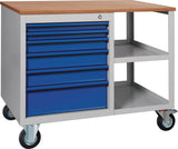 KLW-LUTZ Werkbank PW700 Buche Multiplex 1000x620x805 mm fahrbar 6 Schubladen