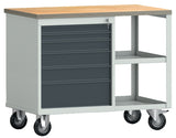 KLW-LUTZ Werkbank PW700 Buche Multiplex 1000x620x805 mm fahrbar 6 Schubladen