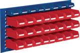 RASTERPLAN Sichtlagerkastenset 450x500x250 mm Stahlblech blau + rot, 16 Kästen