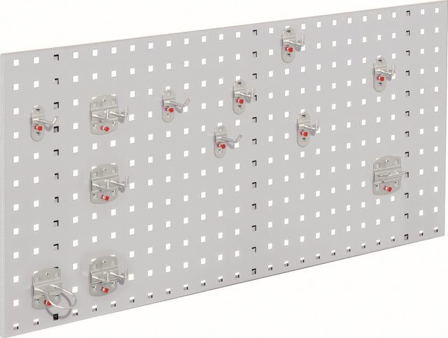 RASTERPLAN Lochplatte B450xL1000mm lichtgrau RAL 7035 12-teilig mit Werkzeughaltern