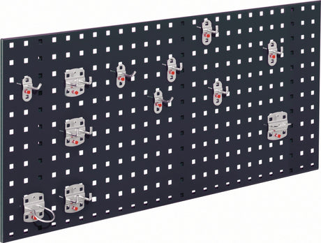 RASTERPLAN Lochplatte 450x1000 mm anthrazitgrau RAL 7016 12-teilig mit Werkzeughaltern