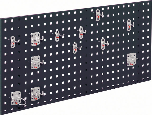 RASTERPLAN Lochplatte 450x1000 mm anthrazitgrau RAL 7016 12-teilig mit Werkzeughaltern