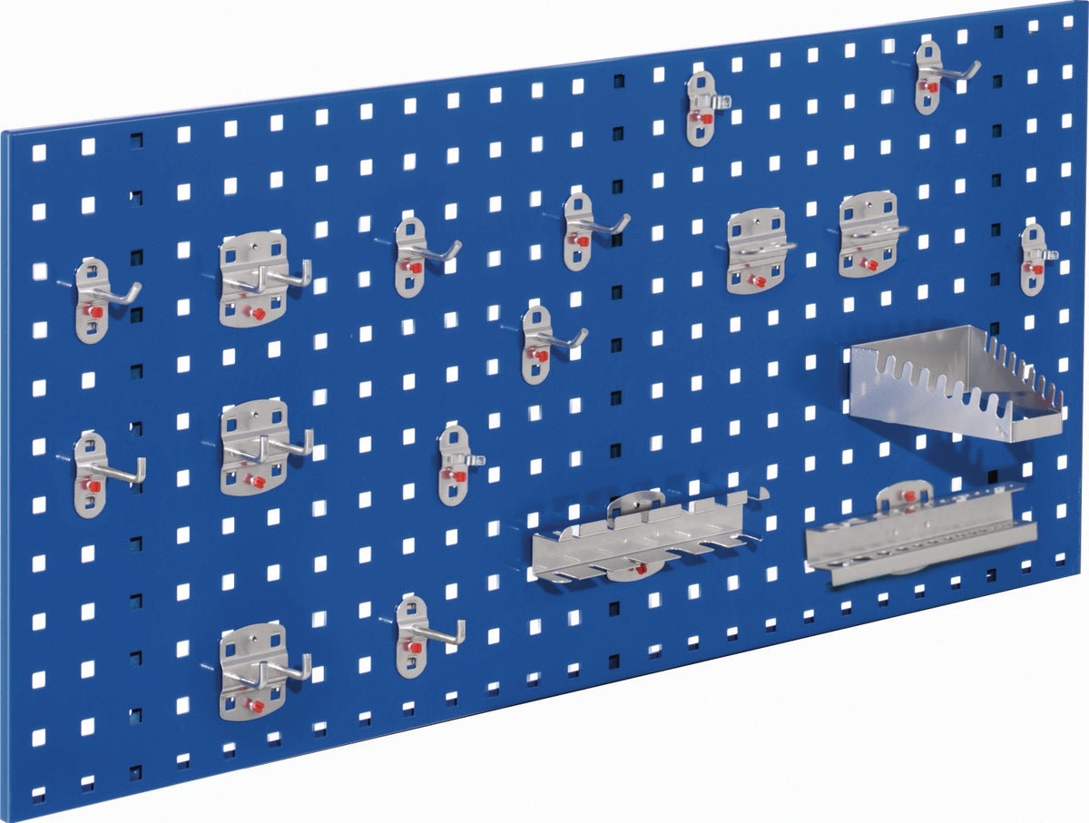 RASTERPLAN Lochplatte 450x1000 mm enzianblau 18-teilig – Werkzeugwand mit Haltern