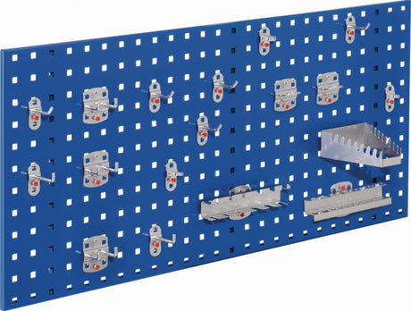 RASTERPLAN Lochplatte 450x1000 mm enzianblau 18-teilig – Werkzeugwand mit Haltern