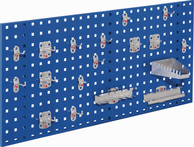 RASTERPLAN Lochplatte 450x1000 mm enzianblau 18-teilig – Werkzeugwand mit Haltern