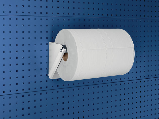 Bott Papierrollenhalter für Lochplatten – Rollenbreite max. 380 mm, Rollen-Ø max. 390 mm