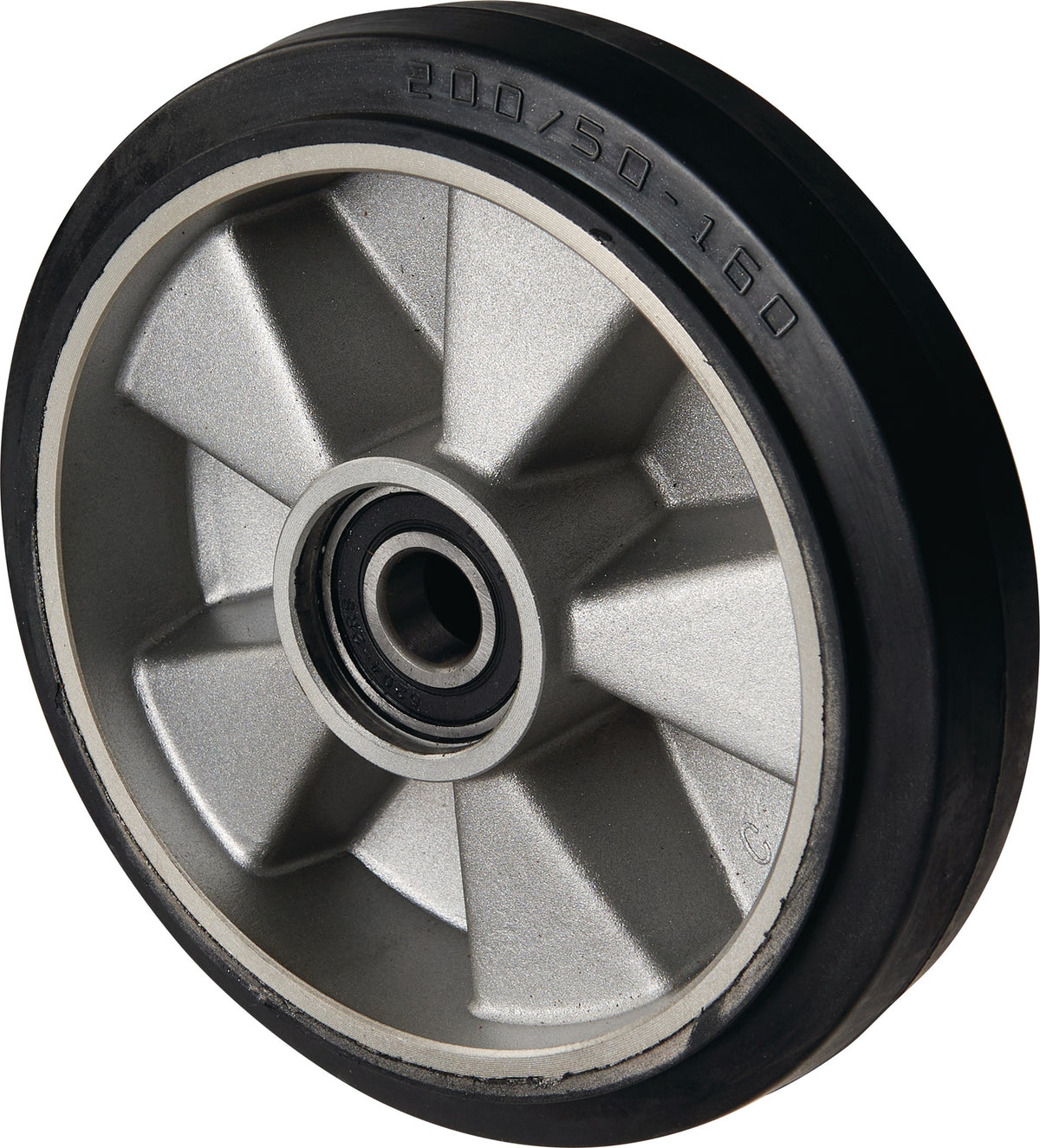 PFAFF Lenkrad Vollgummi 200 mm Alu-Guss-Felge für Gabelhubwagen TECWERK
