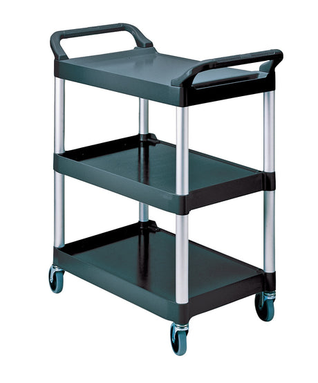 RUBBERMAID Tischwagen mit 3 Ladeflächen, L560xB450mm, schwarz/alusilber, Tragfähigkeit 90 kg
