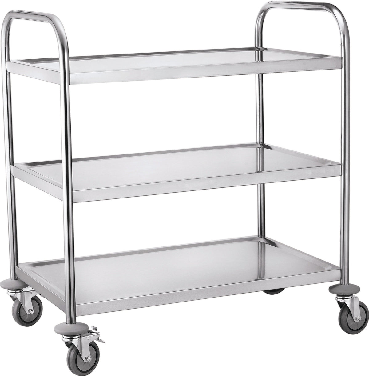 RUXXAC Tischwagen mit 2 Ladeflächen 820x500 mm, Edelstahl, 100 kg Tragkraft