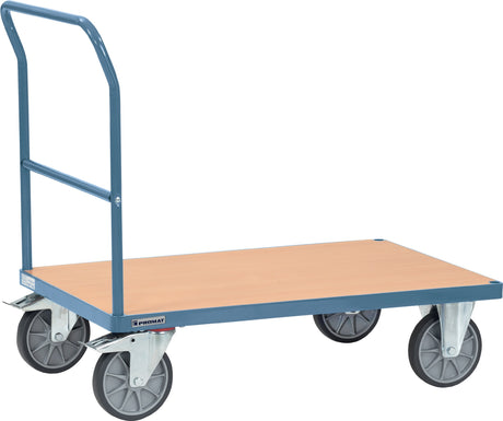 PROMAT Plattformwagen 600 kg Ladefläche 1200x800 mm taubenblau RAL 5014