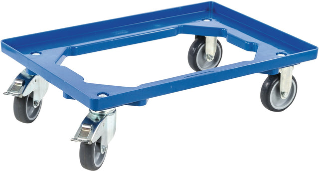 ALLIT Kistenroller 250 kg Tragfähigkeit Gummi-Bereifung 600x400 mm Kunststoff blau