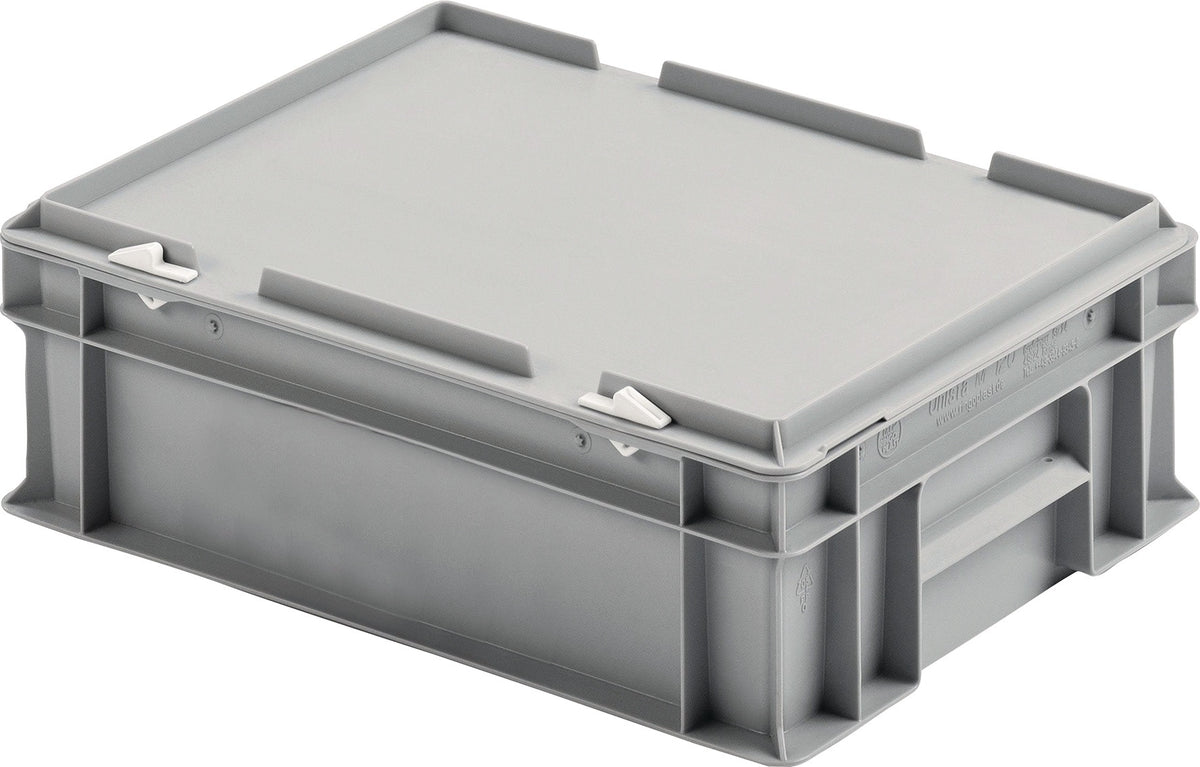 Ringoplast Kunststoffkoffer UNISTA grau 11l mit Scharnierdeckel und Klemmfeder 400x300x132 mm