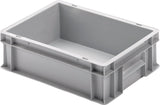 UNISTA Transportstapelbehälter L300xB200xH175mm, hellgrau, PP, geschlossene Wände, 7 l