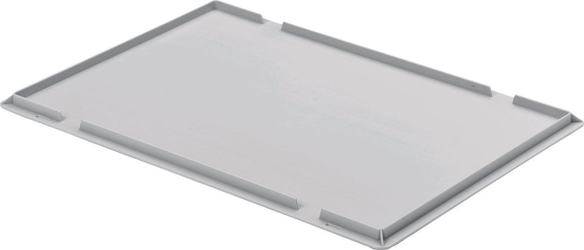 UNISTA Auflagedeckel 300x200 mm hellgrau – Passgenauer Deckel aus Polypropylen für Transportstapelkästen