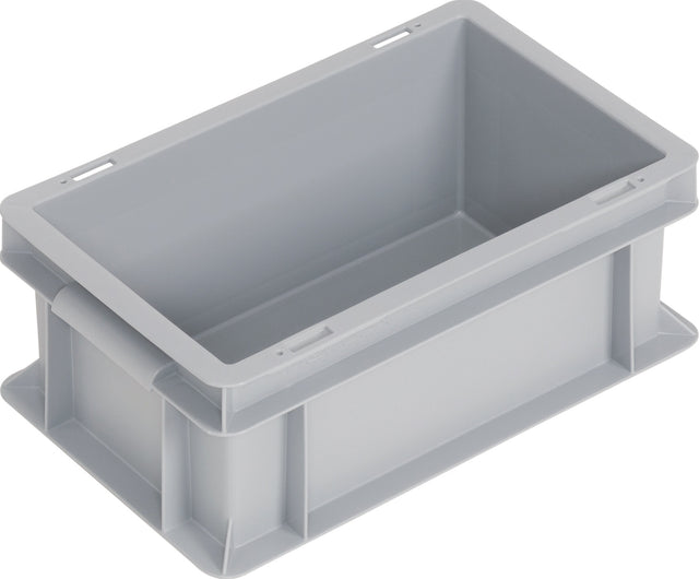 PROMAT Transportbehälter L300xB200xH120mm grau PP Muschelgriff geschlossene Seitenwände