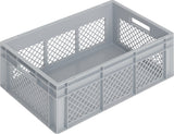 LOCKWEILER Transportbehälter 400x300x170 mm grau PP mit Durchfassgriff und durchbrochenen Seitenwänden