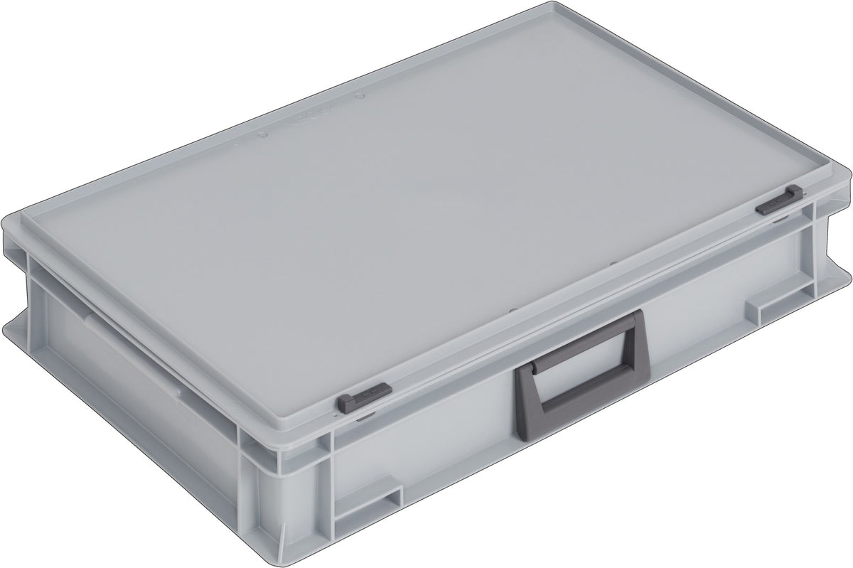 LOCKWEILER Kunststoffkoffer 10 l PP grau 400x300x133 mm mit Schiebeverschluss