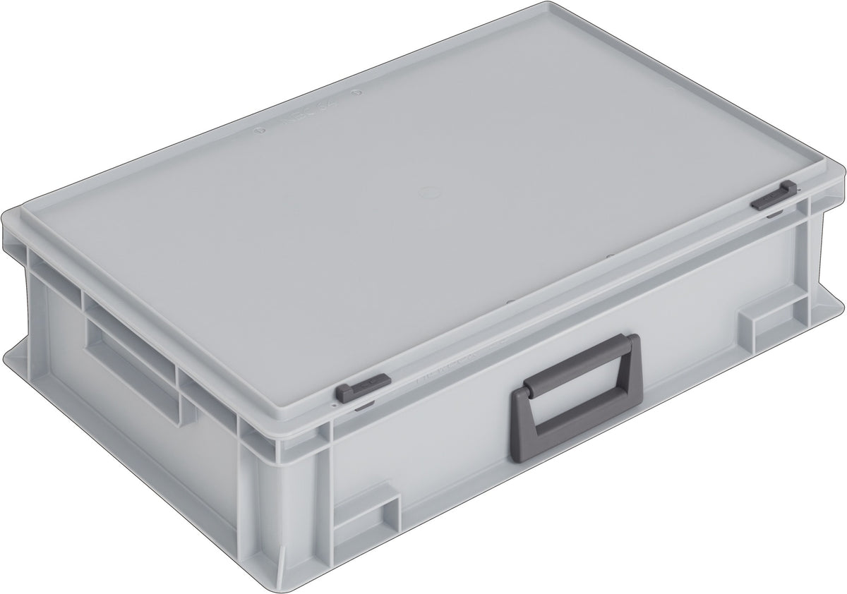 LOCKWEILER Kunststoffkoffer 10 l PP grau 400x300x133 mm mit Schiebeverschluss
