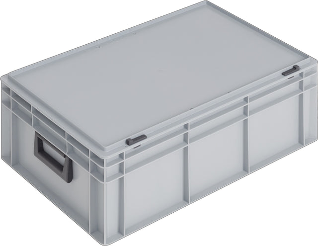 LOCKWEILER Kunststoffkoffer L600xB400xH233mm PP 2 Griffe Schiebeverschluss grau 42l