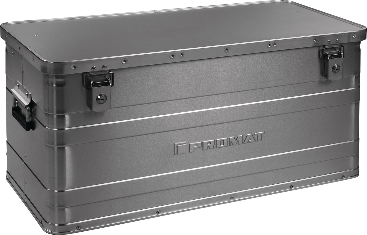 PROMAT Aluminiumbox 29 l mit Klappverschluss und Zylinderschloss, 430 x 330 x 275 mm
