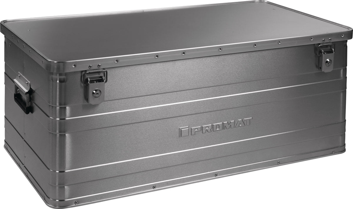 PROMAT Aluminiumbox 29 l mit Klappverschluss und Zylinderschloss, 430 x 330 x 275 mm