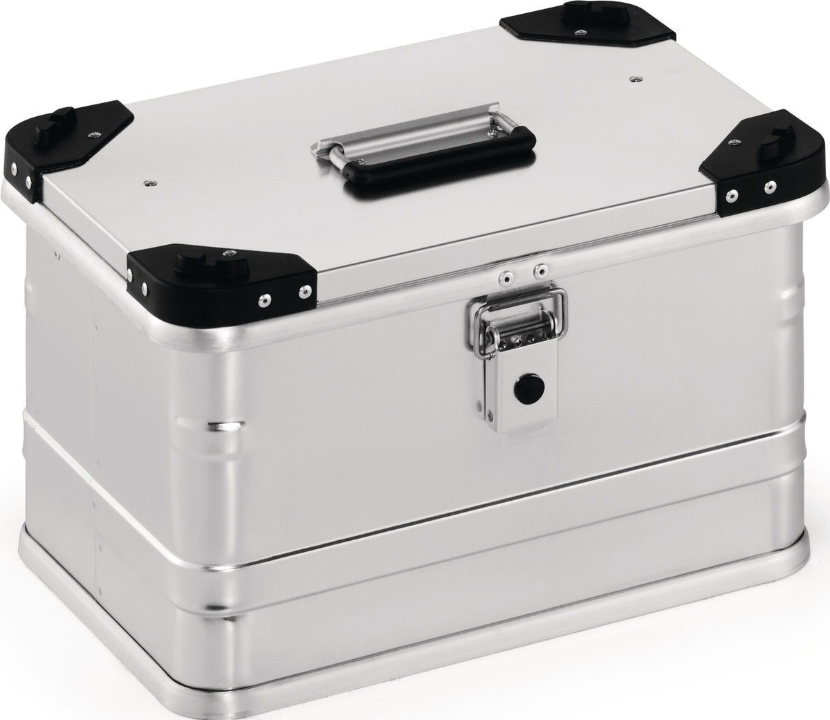 NORDWEST Aluminiumbox 29 l mit Klappverschluss und Stapelecken – robuste Transportbox 432 x 335 x 277 mm