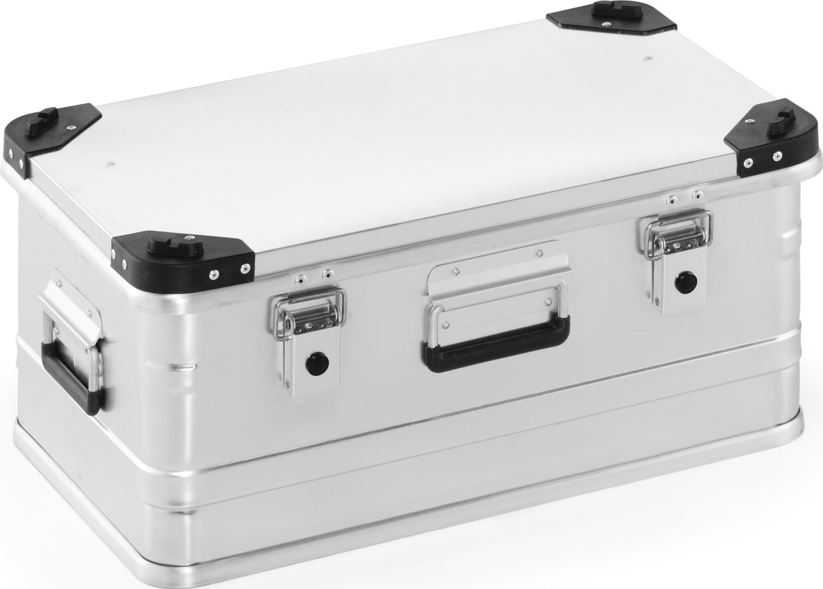 NORDWEST Aluminiumbox 29 l mit Klappverschluss und Stapelecken – robuste Transportbox 432 x 335 x 277 mm