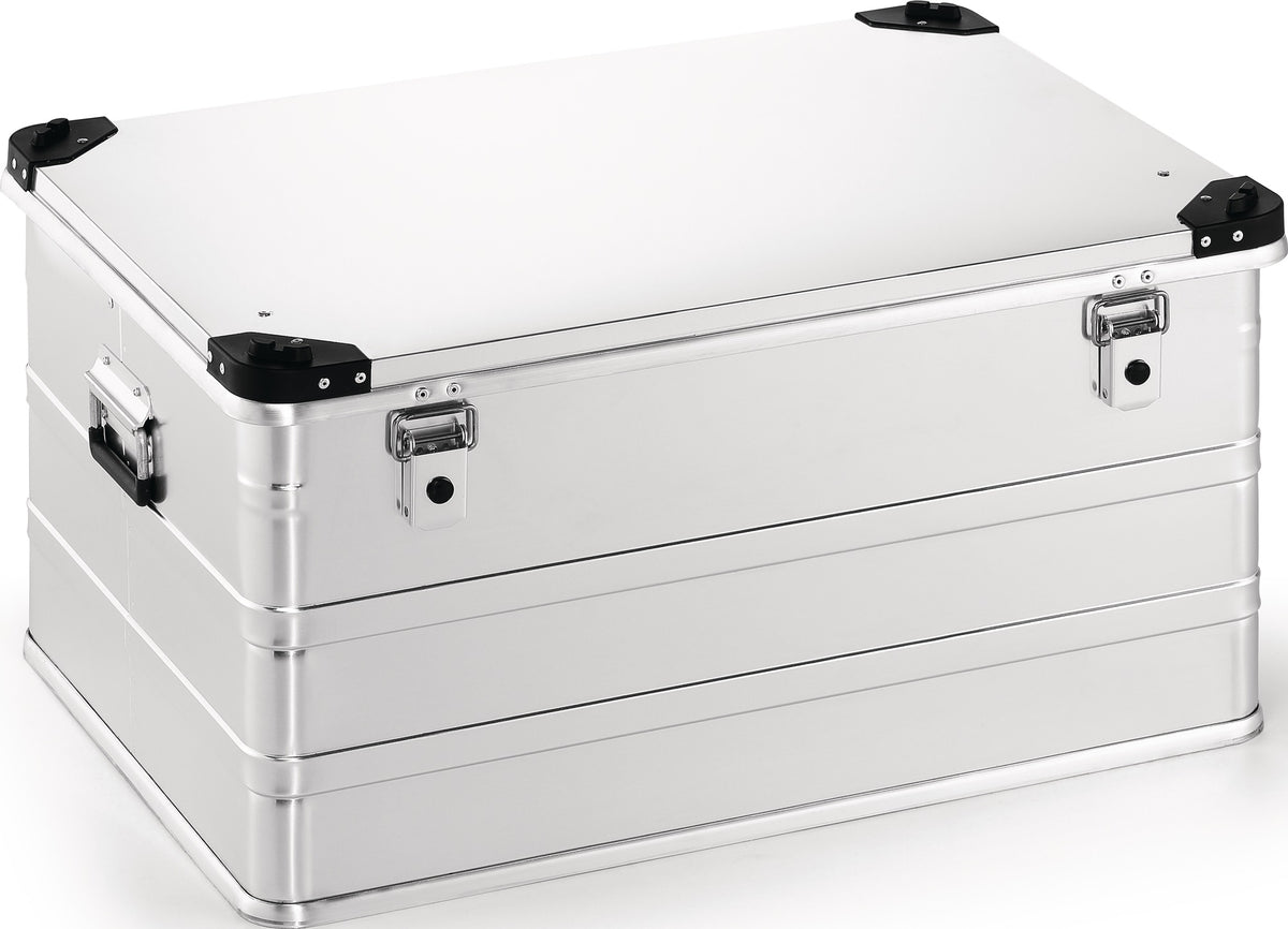 NORDWEST Aluminiumbox 29 l mit Klappverschluss und Stapelecken – robuste Transportbox 432 x 335 x 277 mm