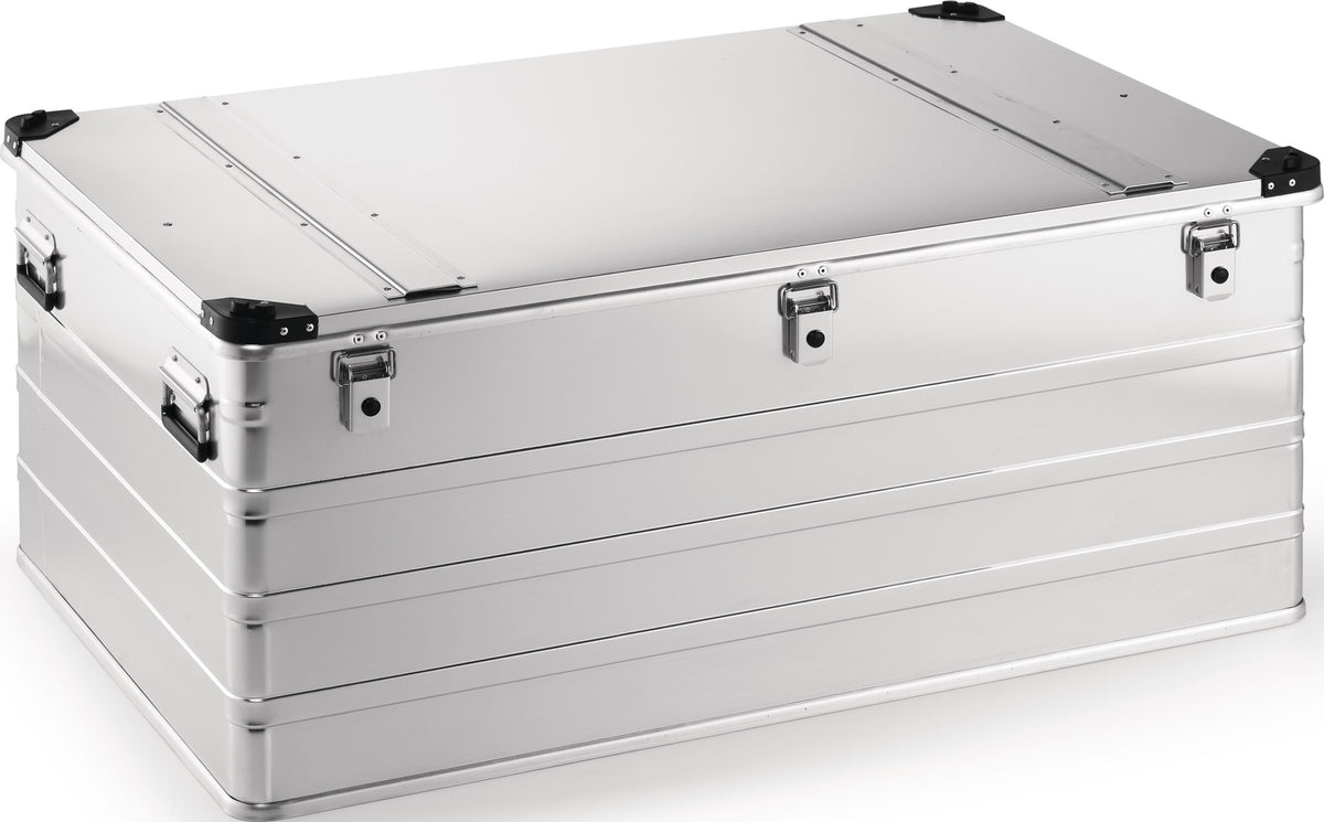 NORDWEST Aluminiumbox 29 l mit Klappverschluss und Stapelecken – robuste Transportbox 432 x 335 x 277 mm