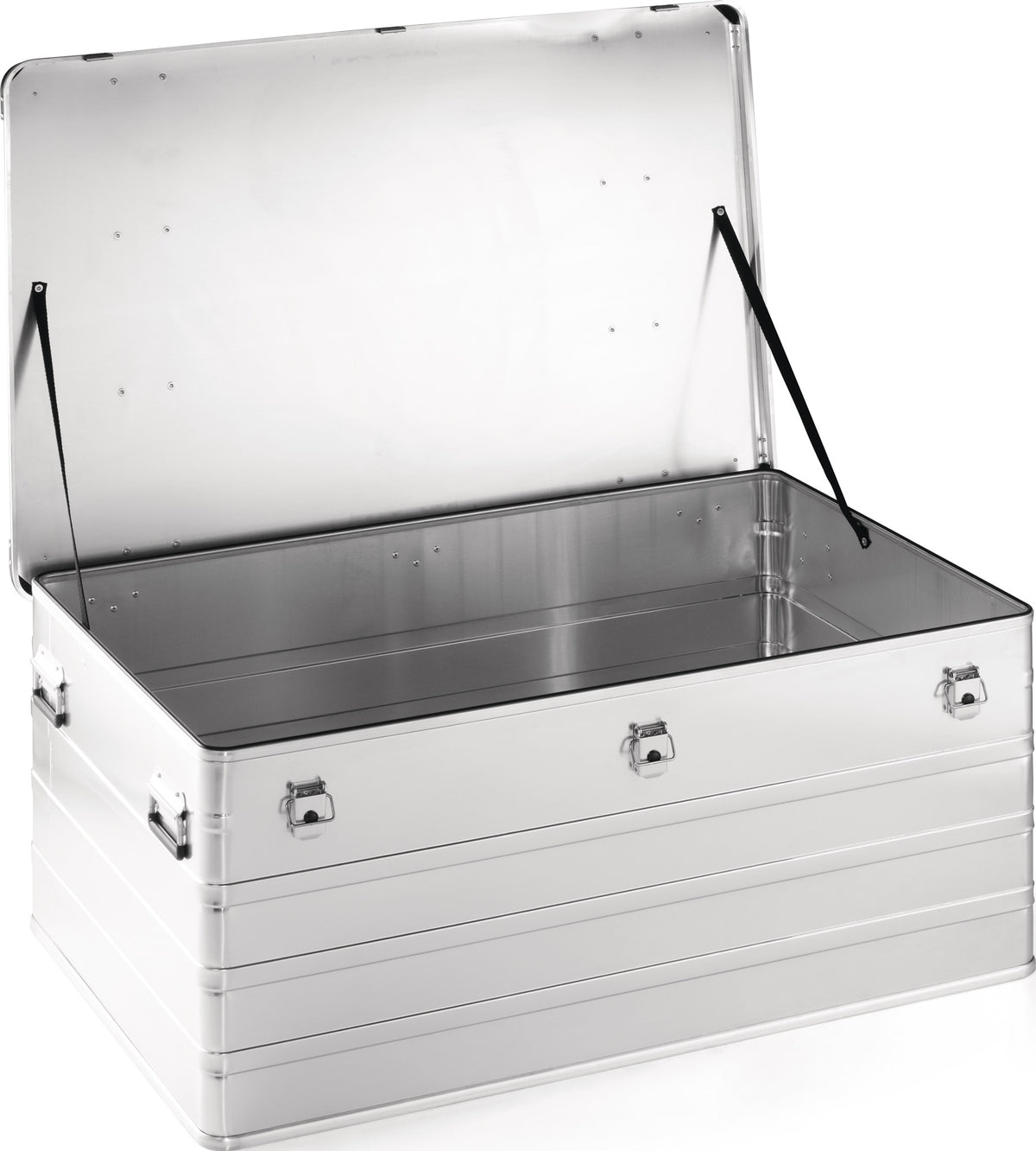 NORDWEST Aluminiumbox 29 l mit Klappverschluss und Stapelecken – robuste Transportbox 432 x 335 x 277 mm