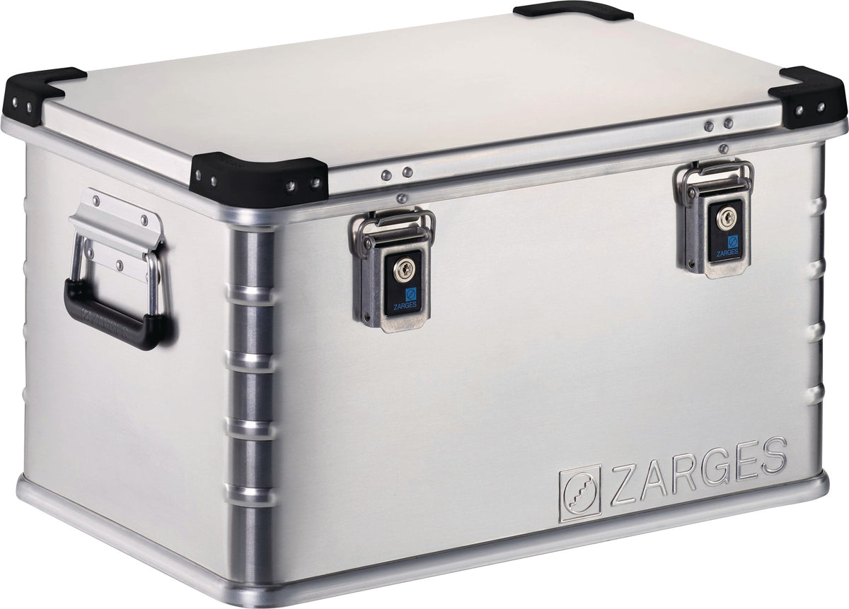 ZARGES Aluminiumbox Mini XS 24 l mit Klappverschluss und Schlüsselschloss – 500 x 340 x 200 mm
