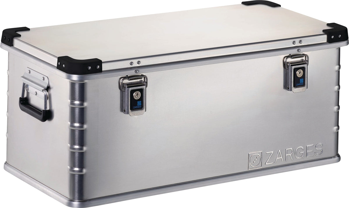 ZARGES Aluminiumbox Mini XS 24 l mit Klappverschluss und Schlüsselschloss – 500 x 340 x 200 mm