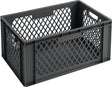 LA-KA-PE Transportbehälter 600x400x320 mm grau PP Durchfassgriff, Seitenwände durchbrochen