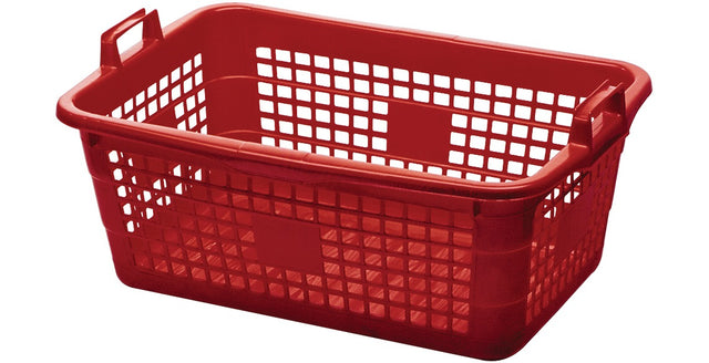 LOCKWEILER Korb 45 l aus Polyethylen, rot, 620 x 425 x 250 mm – stabil und belastbar