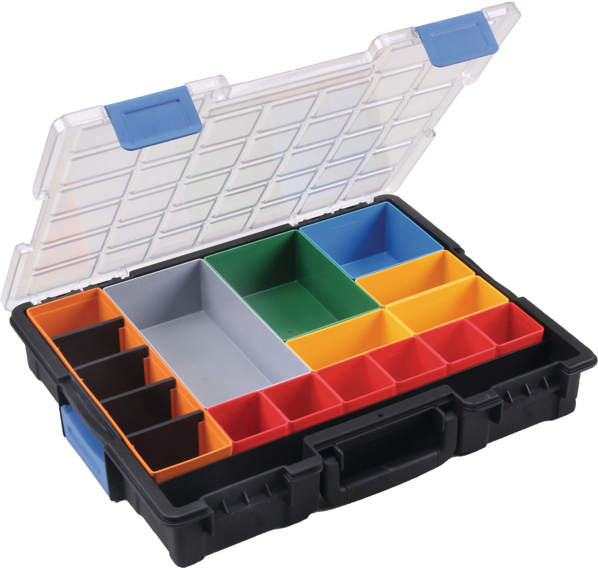 ALLIT Sortimentskasten Euro Plus Pro 440x355x76 mm, 23 Fächer, 4 Trennstege, transparent/schwarz