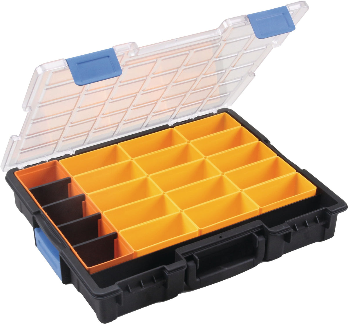 ALLIT Sortimentskasten Euro Plus Pro 440x355x76 mm, 23 Fächer, 4 Trennstege, transparent/schwarz