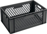 LA-KA-PE Transportbehälter 600x400x320 mm grau PP Durchfassgriff, Seitenwände durchbrochen